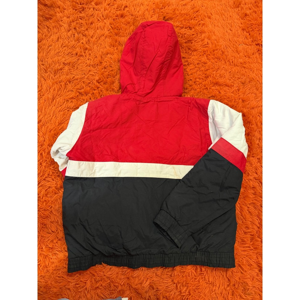 Vintage Chalk Line Chicago Bulls Hooded Jacket Kids 18/20 Red Black White NBA - Picture 5 of 5